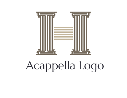 court column forming letter h logo