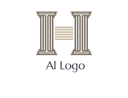 court column forming letter h logo