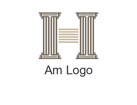 court column forming letter h logo