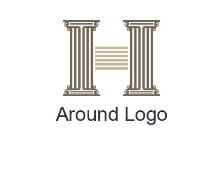 court column forming letter h logo