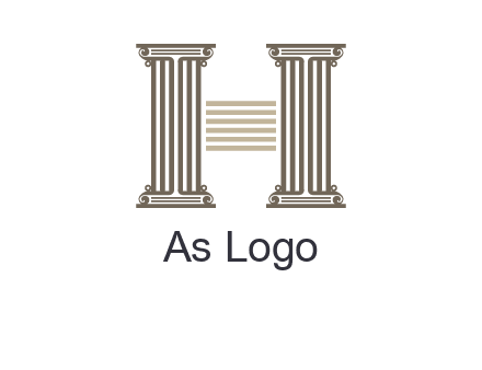 court column forming letter h logo