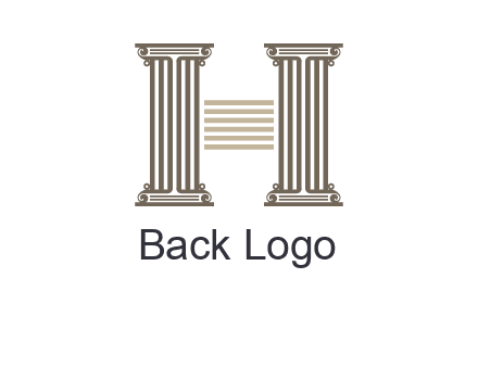court column forming letter h logo