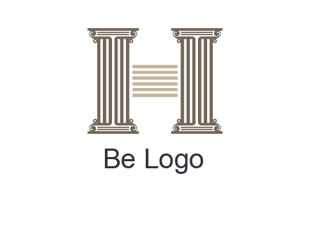 court column forming letter h logo