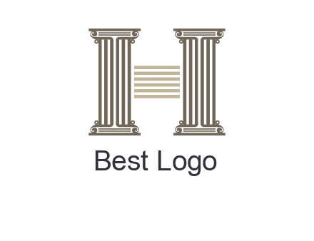 court column forming letter h logo