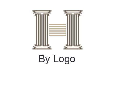court column forming letter h logo