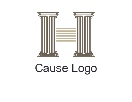 court column forming letter h logo