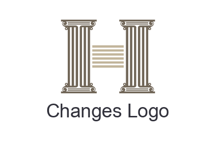 court column forming letter h logo