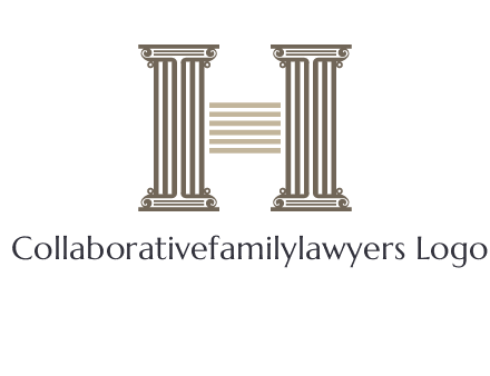 court column forming letter h logo