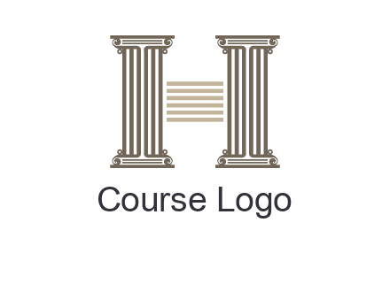 court column forming letter h logo