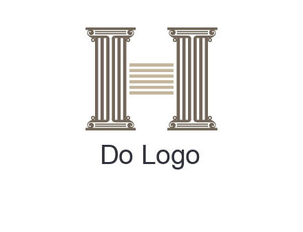court column forming letter h logo