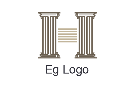 court column forming letter h logo