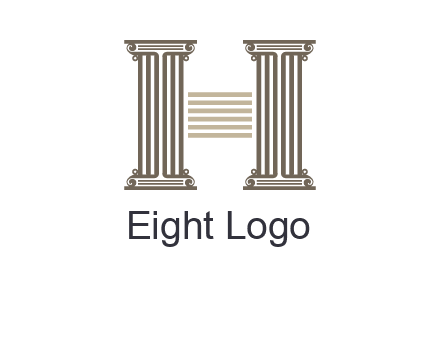 court column forming letter h logo