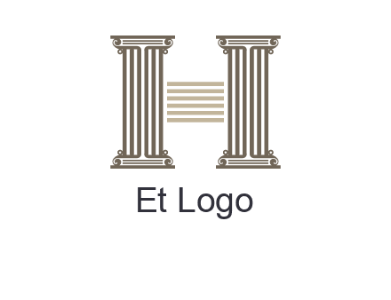 court column forming letter h logo