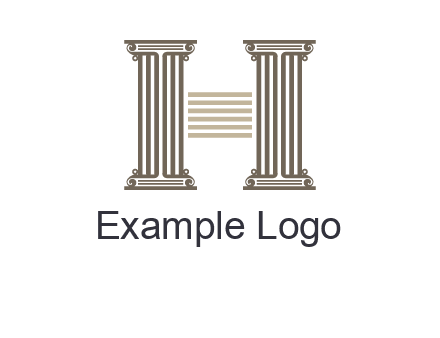 court column forming letter h logo