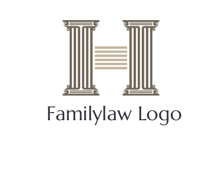 court column forming letter h logo