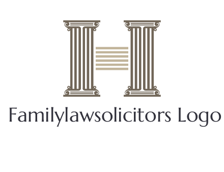 court column forming letter h logo