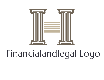 court column forming letter h logo