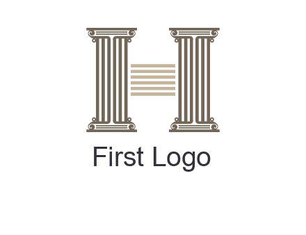 court column forming letter h logo
