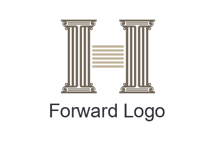 court column forming letter h logo