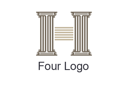 court column forming letter h logo