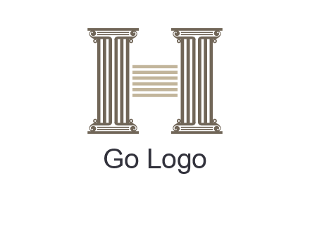 court column forming letter h logo