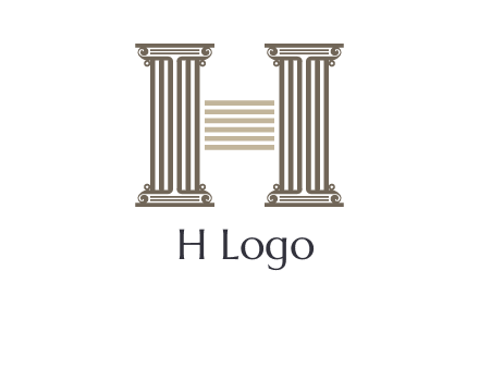 court column forming letter h logo