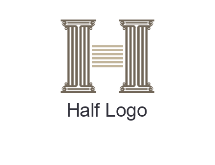 court column forming letter h logo