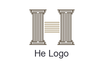 court column forming letter h logo