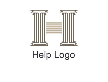 court column forming letter h logo