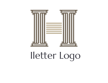 court column forming letter h logo
