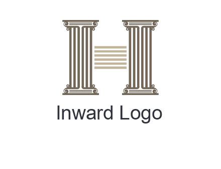 court column forming letter h logo