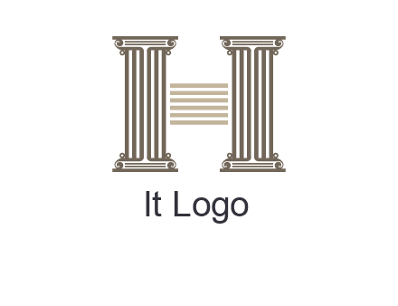 court column forming letter h logo