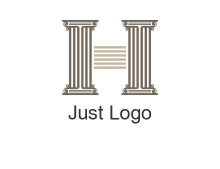court column forming letter h logo