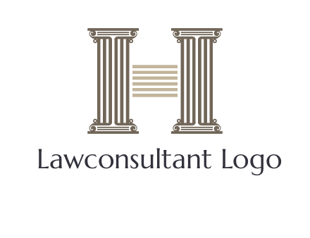 court column forming letter h logo