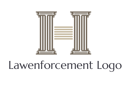 court column forming letter h logo