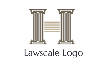 court column forming letter h logo