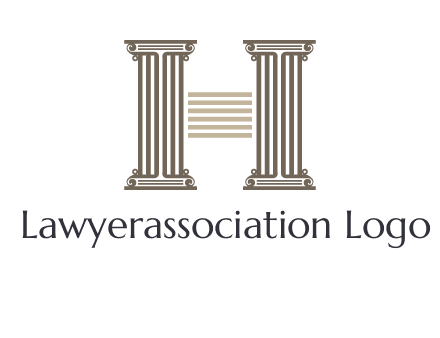 court column forming letter h logo