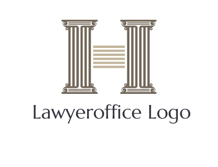 court column forming letter h logo
