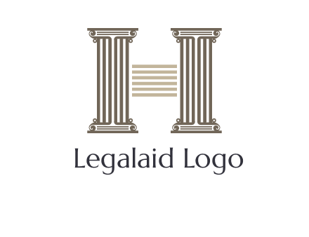 court column forming letter h logo