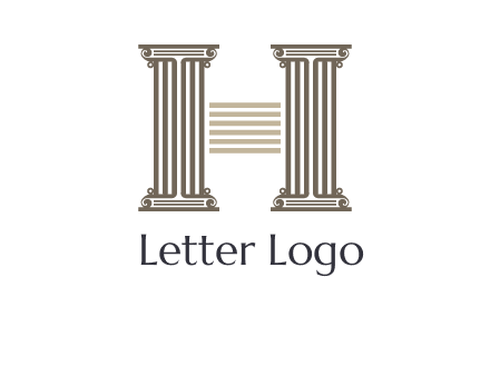 court column forming letter h logo