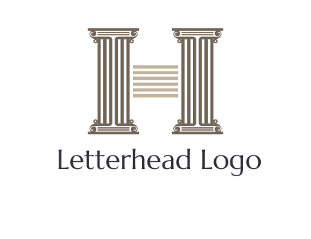 court column forming letter h logo
