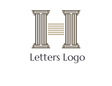 court column forming letter h logo