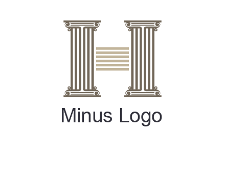court column forming letter h logo