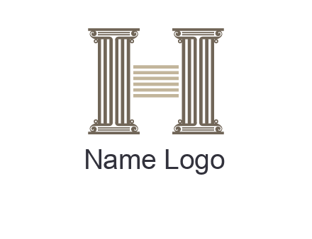 court column forming letter h logo