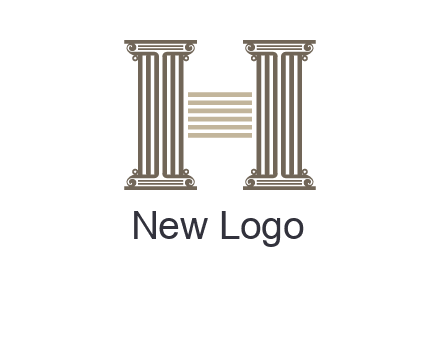 court column forming letter h logo
