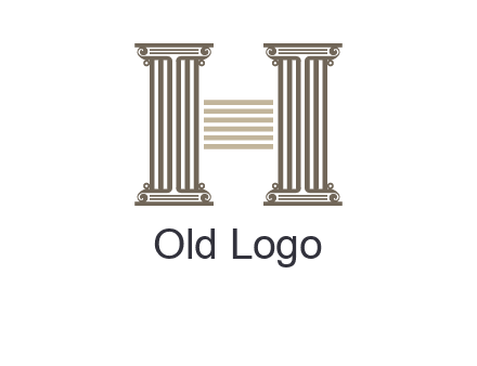 court column forming letter h logo