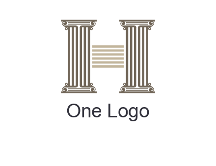court column forming letter h logo