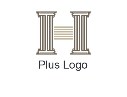 court column forming letter h logo