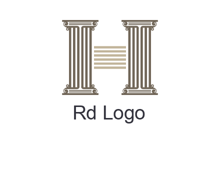 court column forming letter h logo