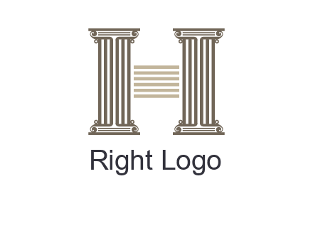 court column forming letter h logo